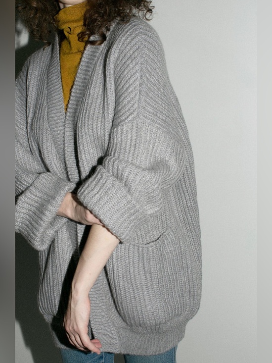 Rita Row Sweaters - Rita Row Grey Bruno Cardigan oversized mohair gray chunky soft extra small